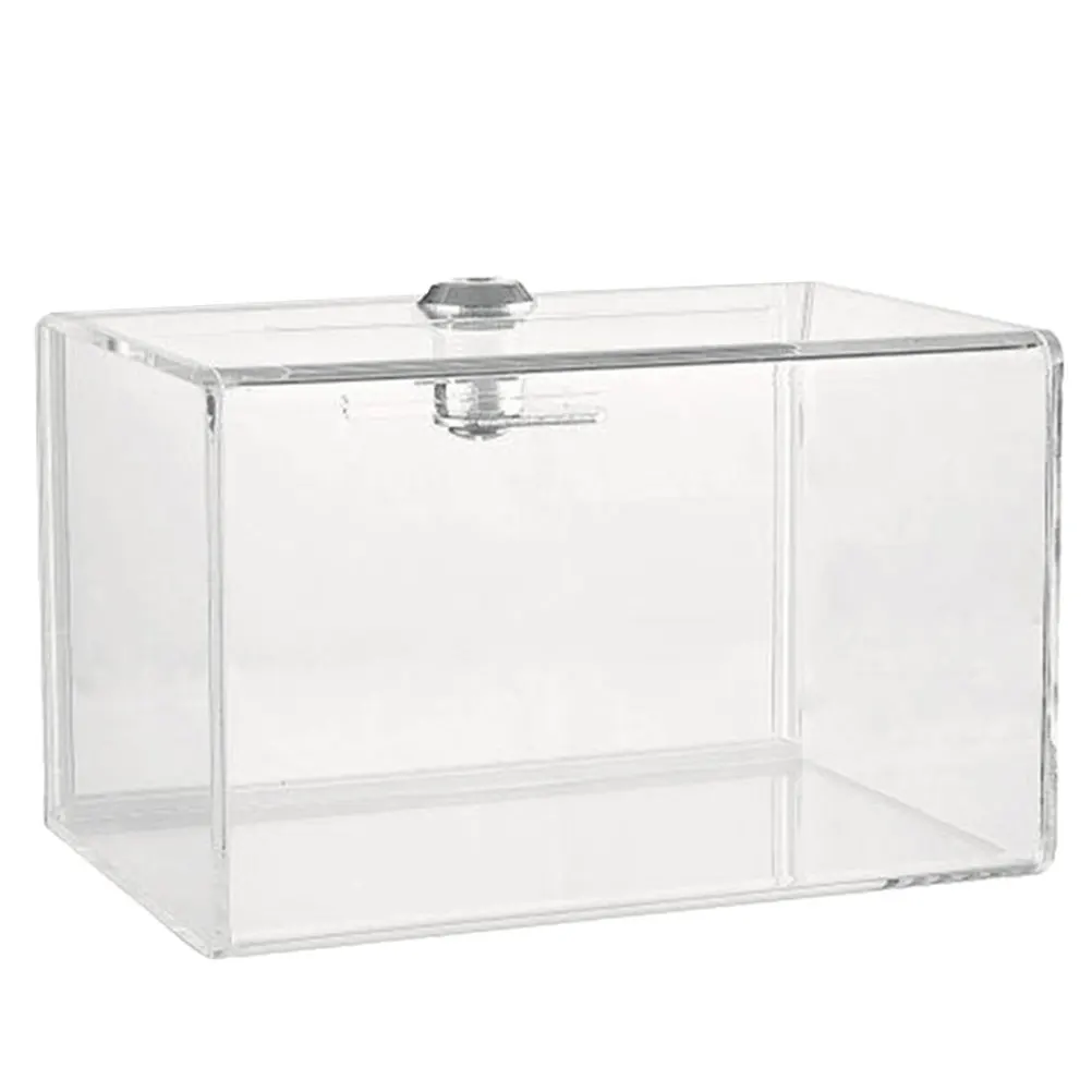 1pc Clear Donation Box Acrylic Card Display Fundraising Voting Suggestion Mailbox Storage Container Tabletop Organizer