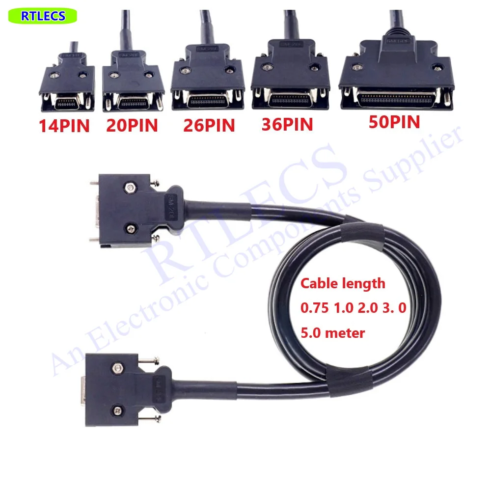 1 Stück SCSI-Anschlusskabel MDR 14 20 26 36 50 Positionen Stecker auf Stecker-Stecker-Adapter 0,75 1 1,5 2 3 5 Meter Verlängerung gelötet – Detail 1