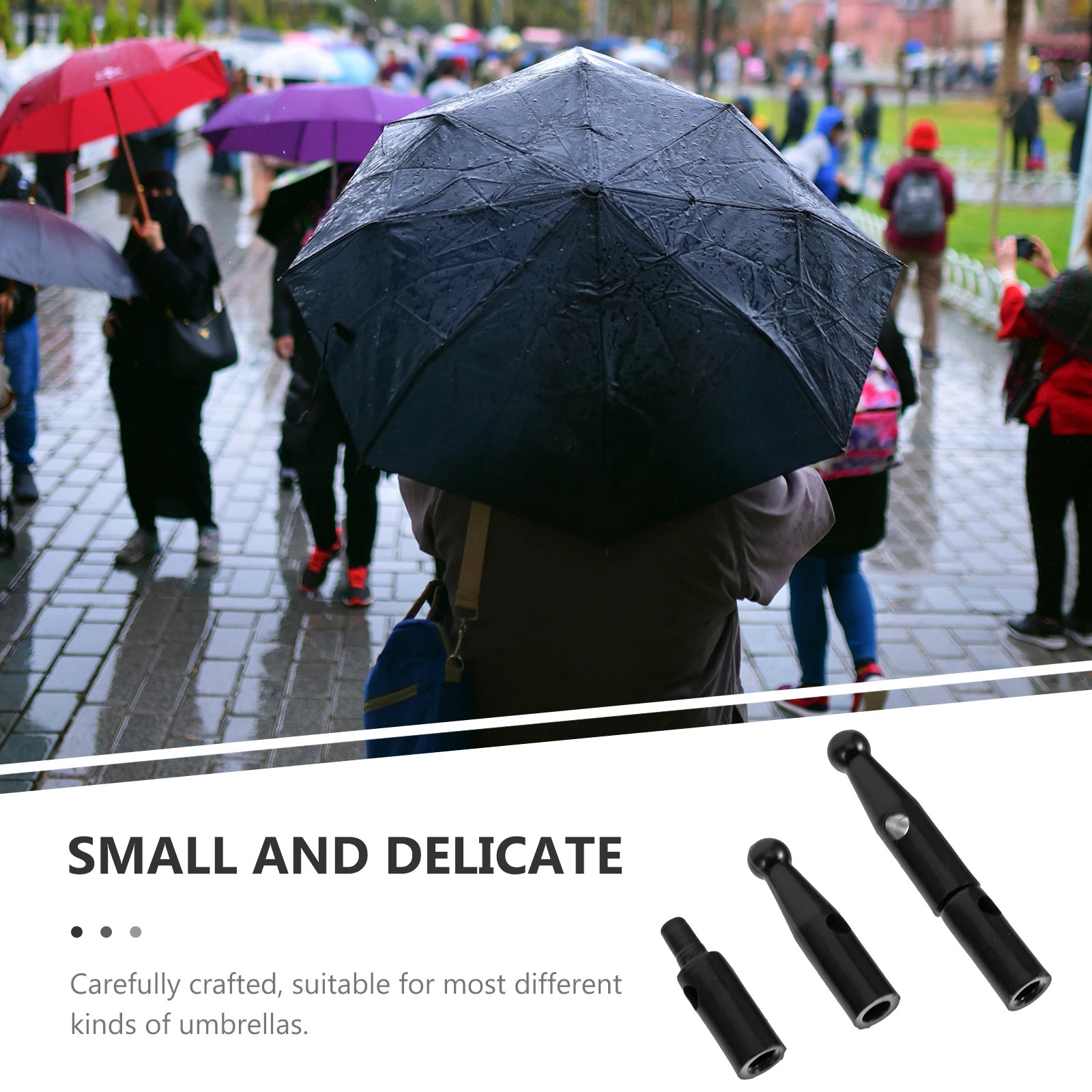 

10 Pcs Umbrella Tail Beads Replacement Accessories Straight Bone Covers Decorative Metal Small Design for Reverse Umbrella