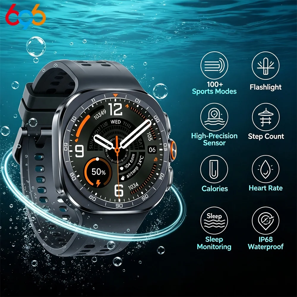 Smart Watch 100+Sports Modes SOS Flashlight Message Reminder Bluetooth Call Fitness Tracker Heart Rate Sleep Monitor Waterproof