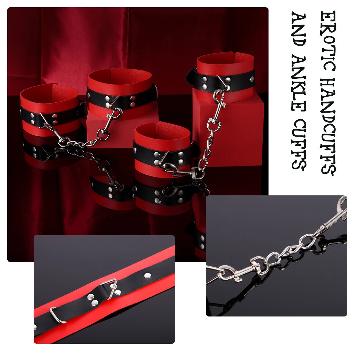 9Pcs Role Play Bondage SM Sex Toy Set Dog Style with Fox Tail Anal Plug and Feet Handcuff Collar Nipple Clip Eye Mask Adult Kits