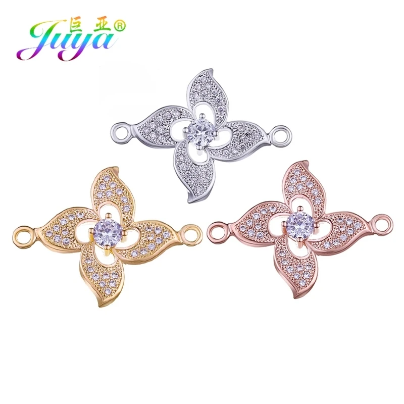Juya accessori fai da te forniture per gioielli di moda che fanno pavé di zirconi cerchio infinito decorazione connettore Charms accessori
