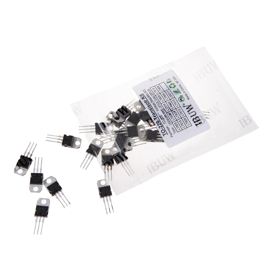 28PCS 14Values TO-220 Transistor Kit (L7805/L7812/LM317 etc.) Voltage Regulator for Industrial Power Supply DIY KIT L7909 L7912