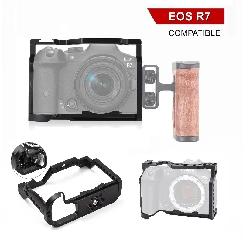 

Защитная рамка-кейс для камеры с креплением Arca-Swiss для Canon EOS R7, алюминиевый кейс для видеосъемки и создания видеоблогов