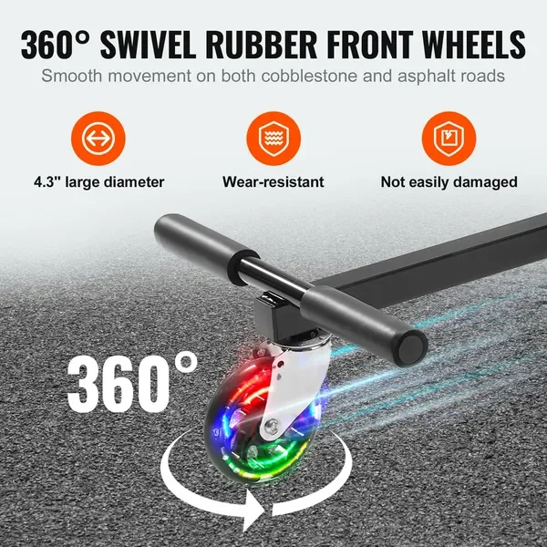 Acessório para assento de hoverboard com luzes LED, comprimento ajustável, capacidade de 220 libras