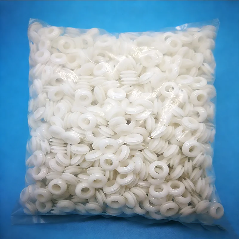 White Rubber Double-Sided Grommet with Slot Rings – Cable Wire Protector, Seal Insulation Hole Plug Gasket for Firewall 100/5Pcs