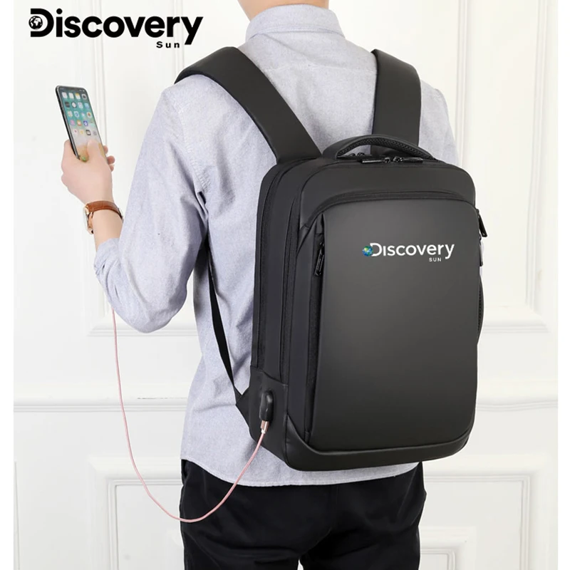 DISCOVERY-SUN Laptop Backpack Anti-theft Waterproof School Backpacks USB Charging Men Business Travel Bag Backpack New Design