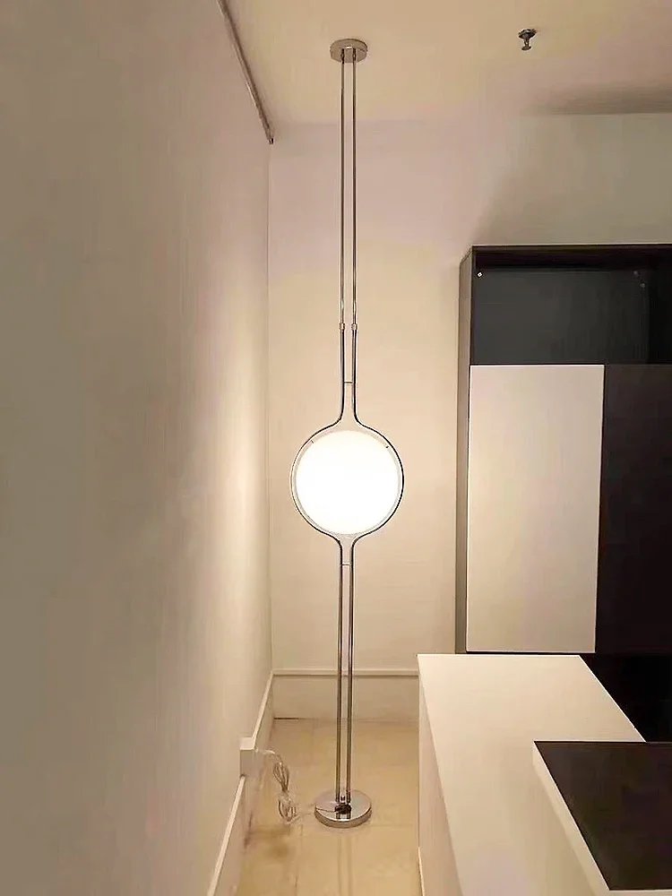 Chrome Metal White Acrylic Ball LED Floor Lamp Garrault Delord Bedside Standing Light Living Room Hotel Sofa Home Decoration