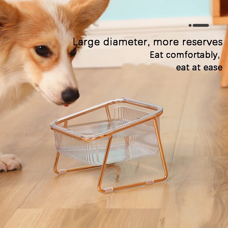 Pet Bowl Transparent High Foot Cat Bowl Drink Water Cat Food With Stand Raised Water Feeder Dog Bowl Supplies