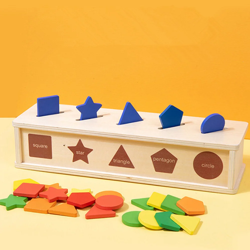 1 set 1 Set Of Color Number Matching Box Kids Shape Sorting Toddler Learning Puzzle Educational Wooden For 2 Year Old Fine Motor