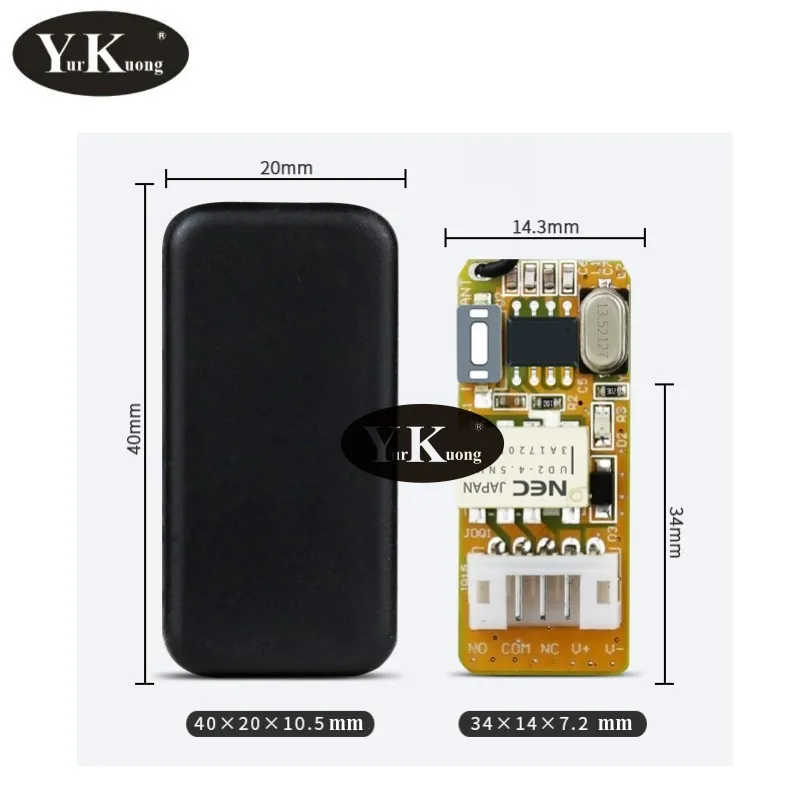 small relay contact wireless remote switch DC3.7V4.5V5V6V7.4V9V12V signal cable toy push button door access opener remote switch