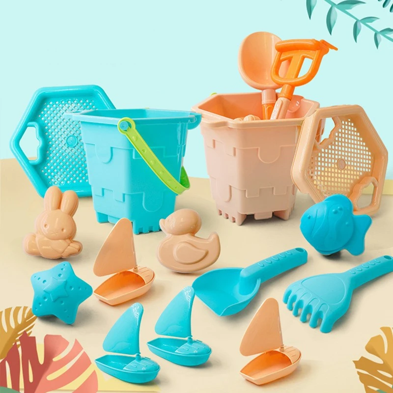 Praia Água Play Brinquedos Para Crianças Praia Sensorial Bucket Toys Castle Mold Sand Plage Play Brinquedos para Baby Parent-Children Interactive