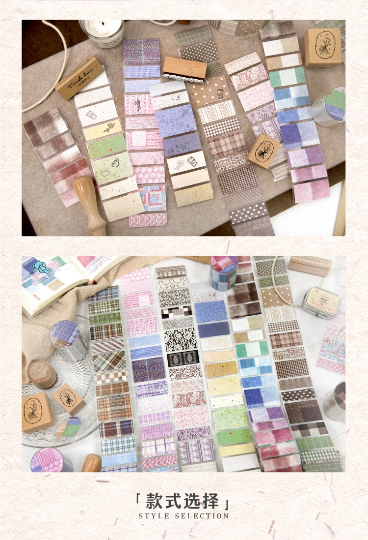 Journal GO 4,8 x 200 cm weißes Kraft-Washi-Tape, Aufkleber, Gitterstoff für Tagebuch, Scrapbook, DIY-Dekoration, Album, Planer, DIY-Klebeband – Detail 13
