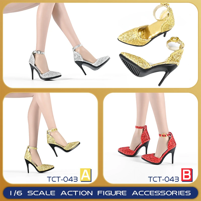 

1/6 Female High-Heeled Sandals High Quality High Heels Shoes Fashion Pointy Toe Shoes Fit 12'' Soldier Action Figure Body Doll