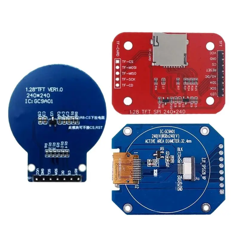 TFT Display 1.28 Inch TFT LCD Display Module Round RGB 240*240 GC9A01 Driver 4 Wire SPI Interface 240x240 PCB TERFACT ROBOT