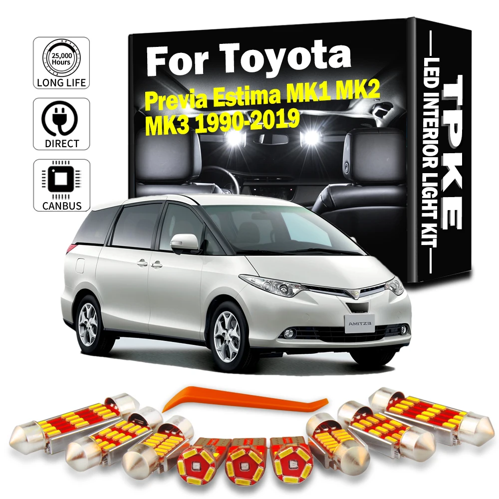 Комплект светодиодного внутреннего освещения багажника TPKE для Toyota Previa Estima MK1 MK2 MK3 1990- 2015 2016 2017 2018 2019 Внутренние лампы