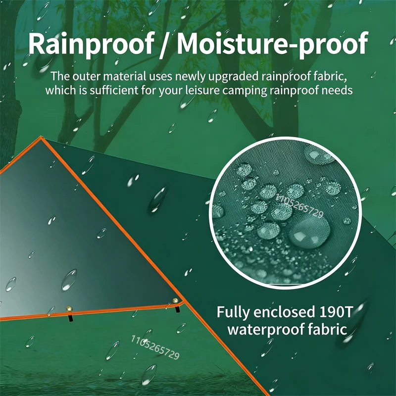 8-Point Waterproof Tent, Sunshade, Garden Awning—Lightweight and Portable for the Beach, Hiking, Picnics, and Travel