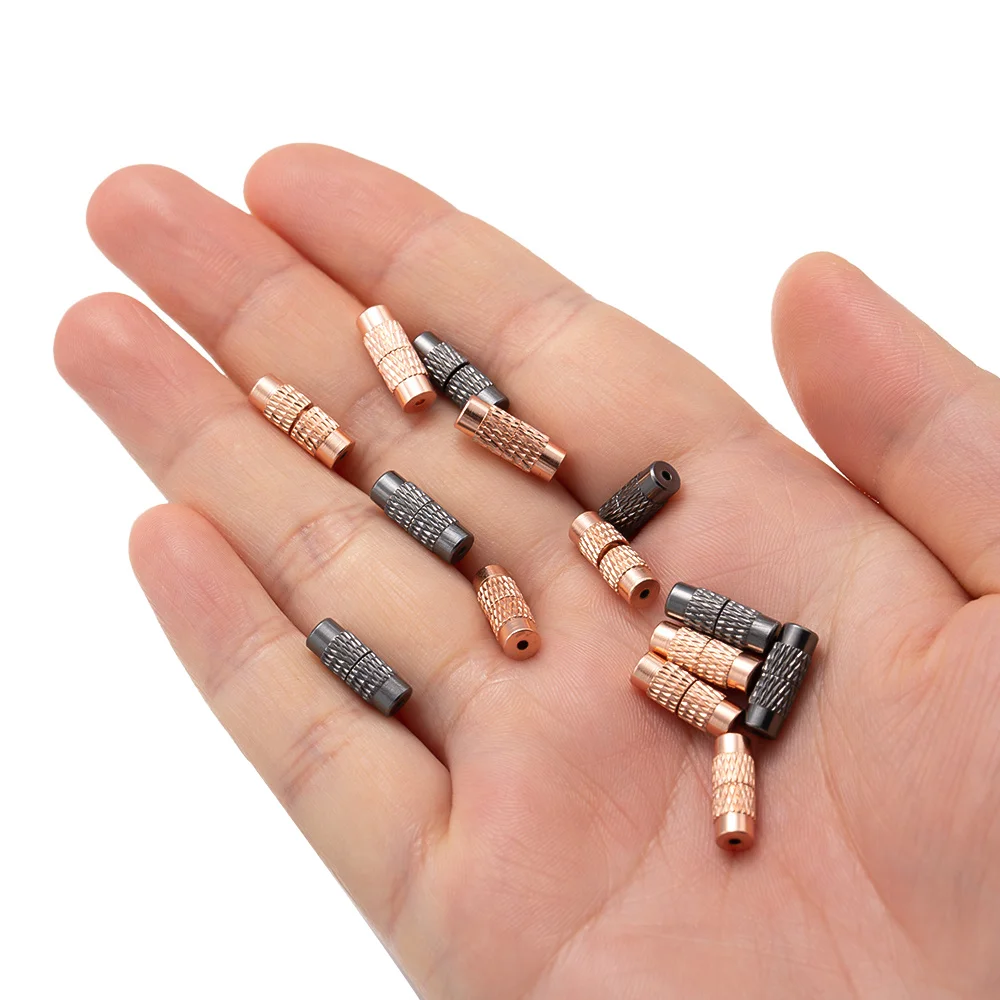 20pcs Brass Screw Clasps Cord End Caps Tip Connector Closure  Lock For DIY for Bracelet Necklace Jewelry Making Materials Supply