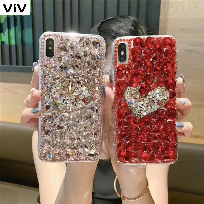 Rhinestone Phone Case For Motorola Moto Edge 30 Fushion G51 G73 G53 5G G42 G62 G72 G200 G71 G23 G13 4G G52 E32 Diamond Coque viv