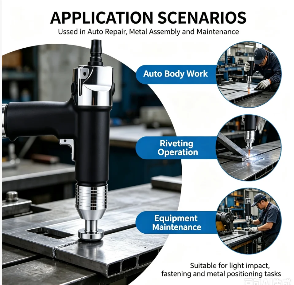 Ruiyi R-2129 Straight Pneumatic Hammer Vibration Hammer Shoe Edge Shaping Hammer Massage Shoe Machine Air Hammer