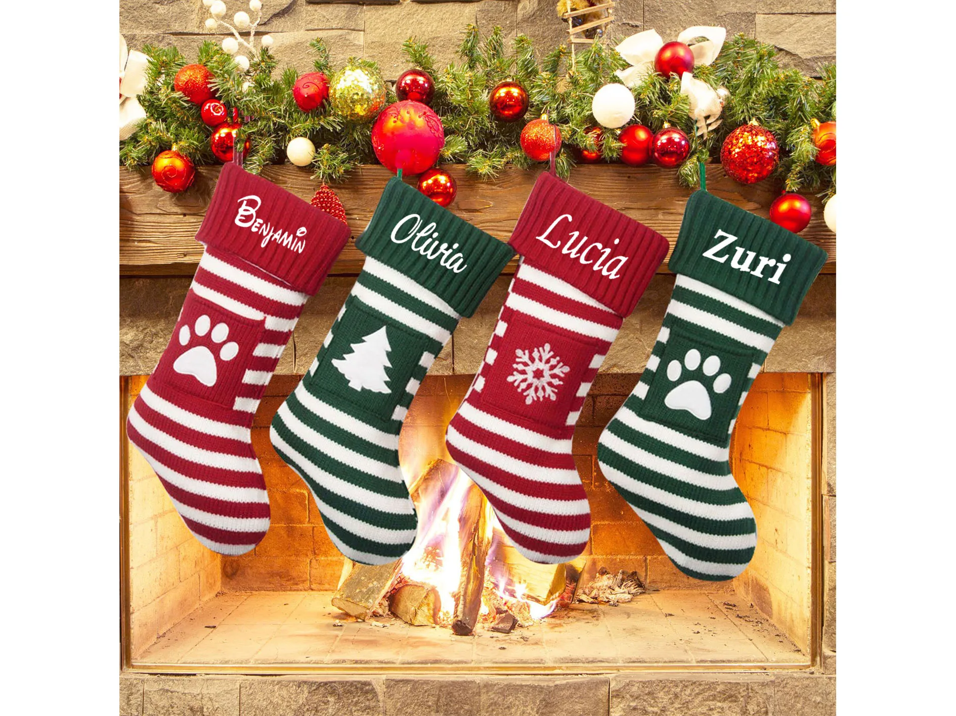 

Personalized Embroidery New Christmas Dog Claw Snow Tree Christmas Socks Gift Bag Christmas Socks Christmas Gifts