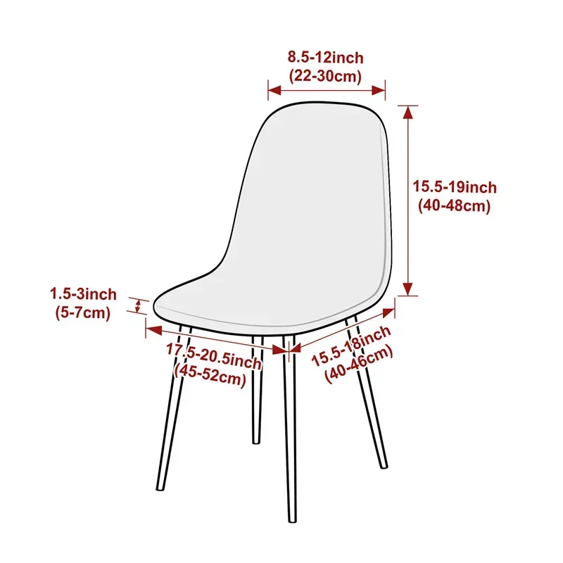 1/4PCS Jacqaurd Shell Chair Cover Short Backrest Chair Covers Pure Color Dining Seat Covers Protective Case for Hotel Home image 2