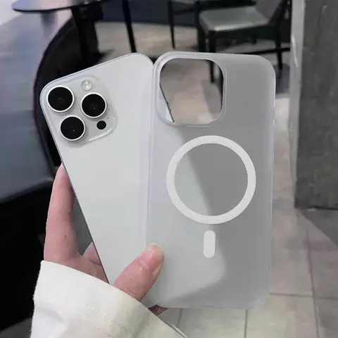 Ultra Thin Soft Matte Magnetic Phone Case For iPhone 17 Pro Max 16 15 14 13 iPhone 12 Pro 11 Wireless Charging Magsafe Lens Case