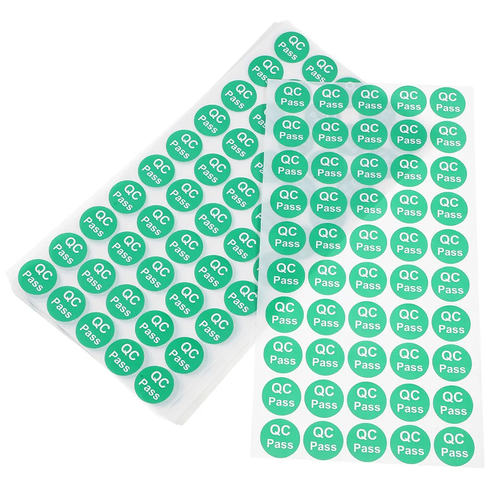 

10 Sheets Qc Pass Stickers Round Adhesive Labels Fast Recognition Passed Inspection Stickers for Inventory Optimization Quality