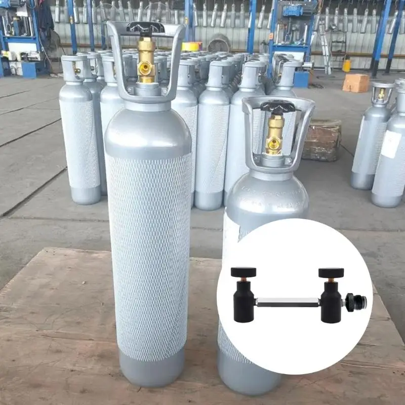 Double CO2 Adapter Fill Adapter Coil Remote Hose Paintball Cylinders Double Up to CO2 Adapter Accessories