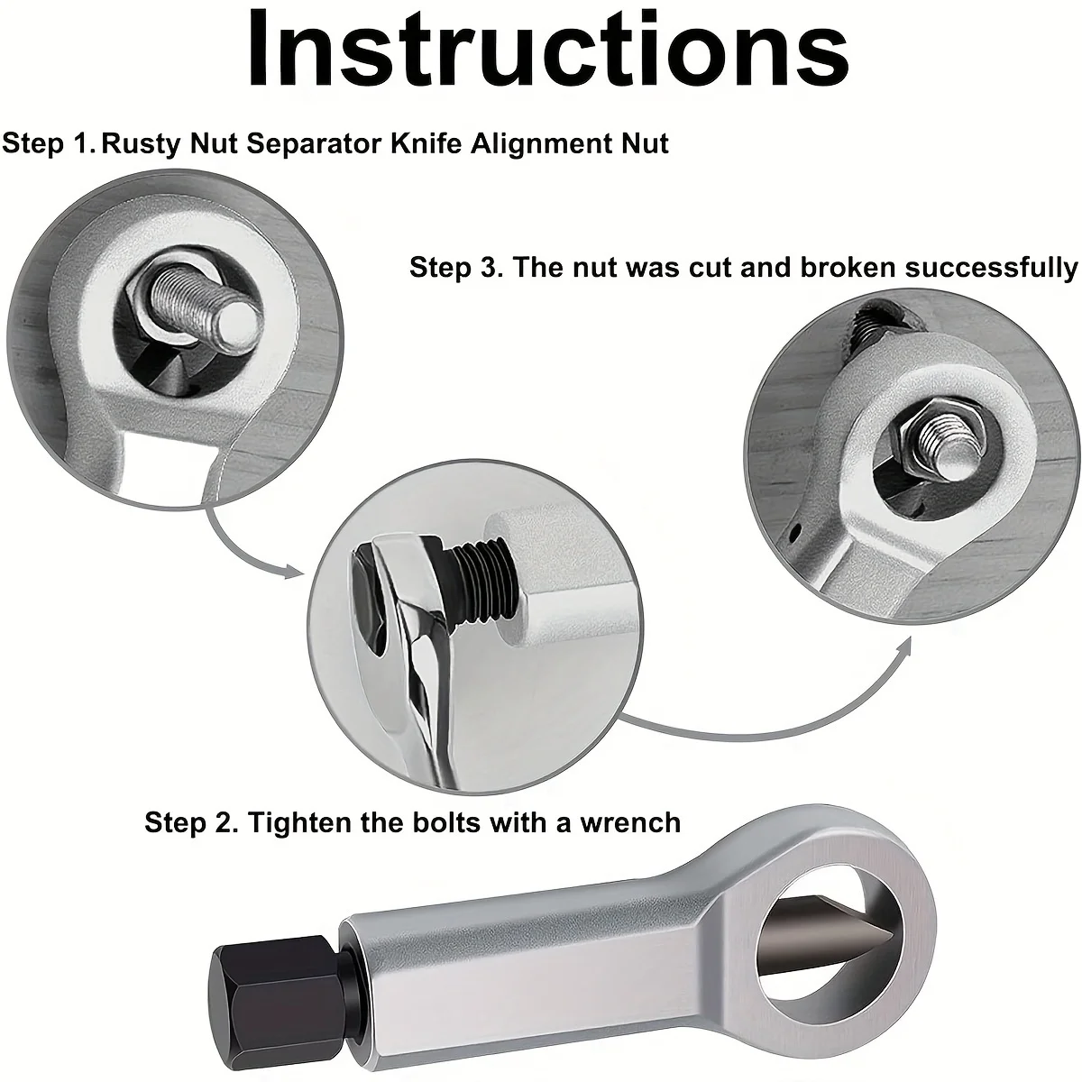 Metal Nut Splitter Tool Heavy Duty, Rusty Nut Separator for Removing Broken and Damaged Nuts Manual Pressure Tools