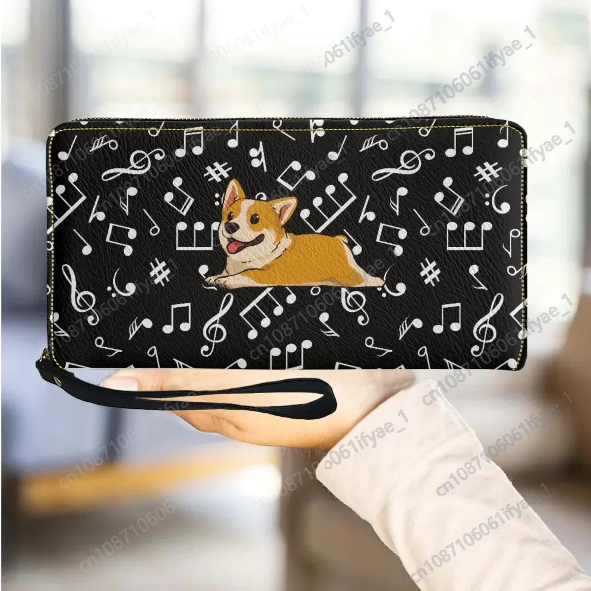 Women Long PU Leather Wallet Dachshund Note Music Luxury Design Clutch New Multifunctional Card Holder Zipper Casual Coin Purse