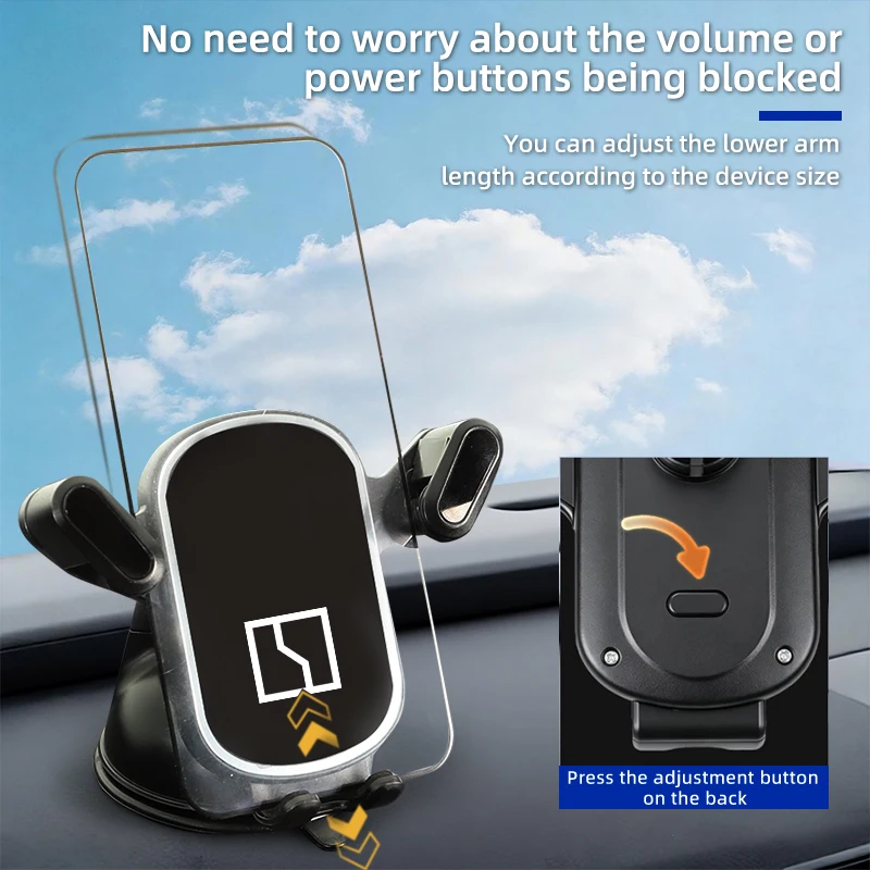 Car Gravity Phone Holder Suction Cup Base Phone Stand With Hook Accessories For Zeekr 001 FR 007GT EX1E MIX X 007 009 7X 4