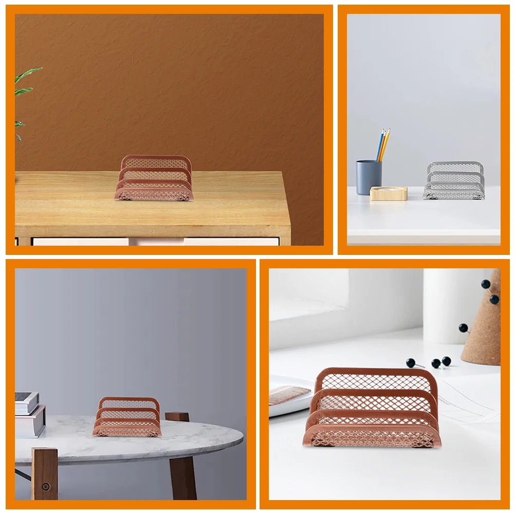 

2 Pcs Desktop Book Holder Metal File Rack Magazine Organizer Household Office Supplies