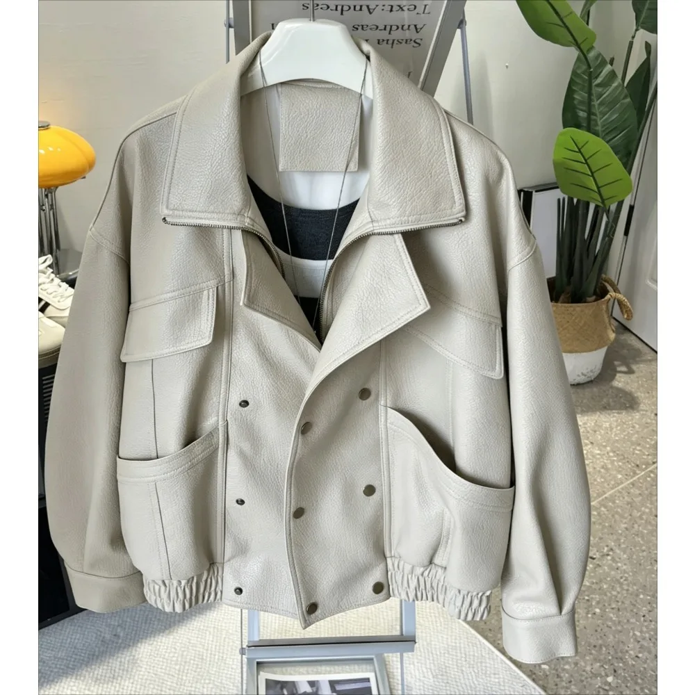 

Leather Jacket Women Korean Reviews Many Outer Fashion Zip Leather Jackets Oversize Leather Jacket Outerwear Women's Spring Coat