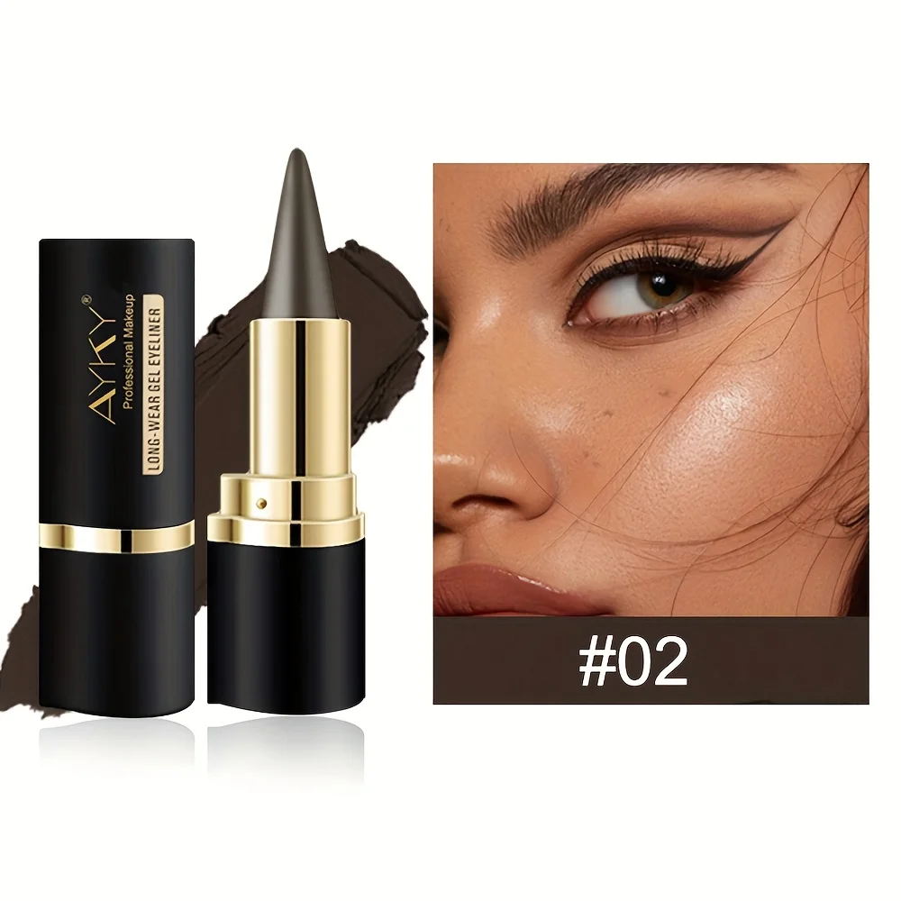 محدد عيون أسود غير لامع، مقاوم للتلطخ، مقاوم للماء، مقاوم للتحويل، مناسب للمبتدئين، ضروري لمظهر كحل أسود/بني، #3