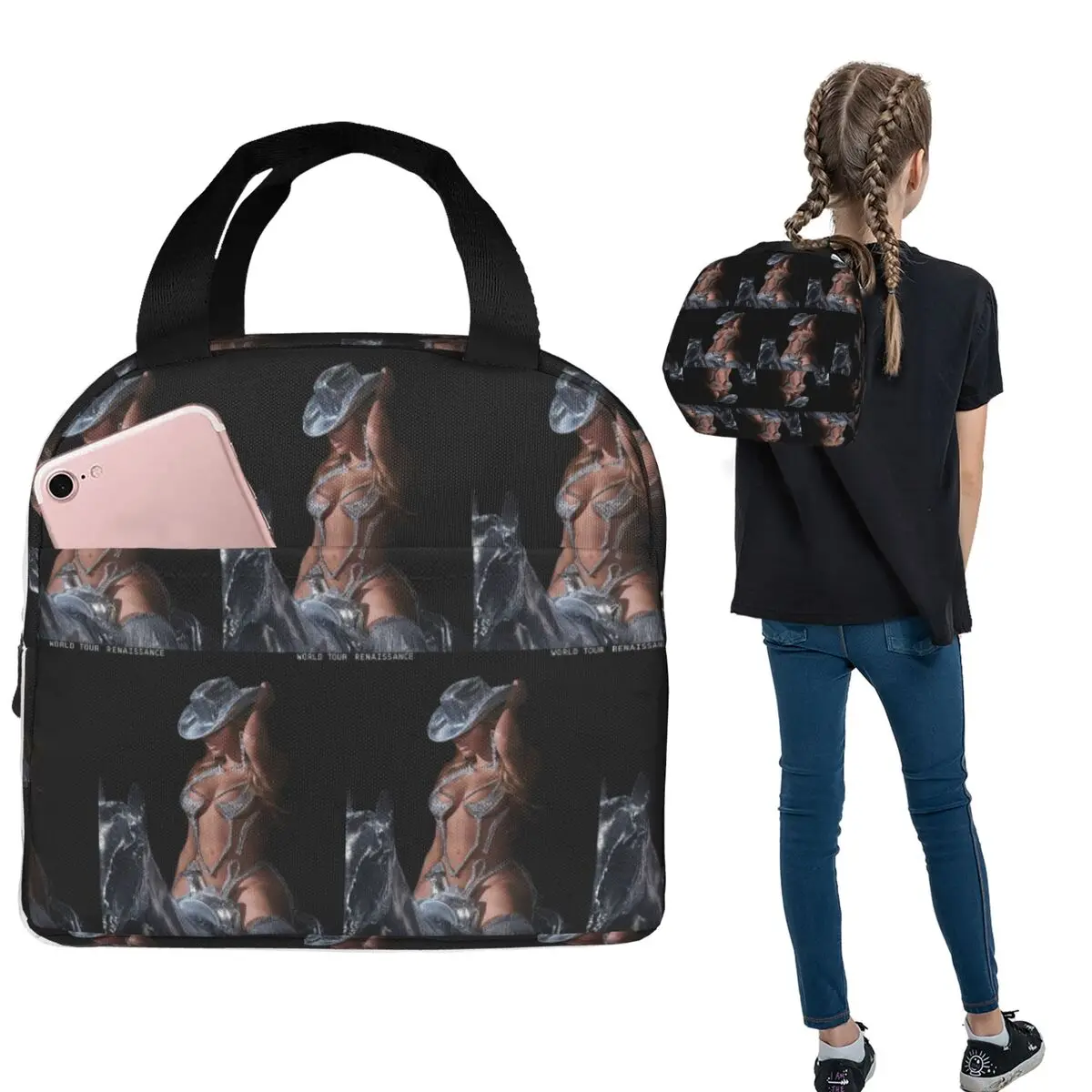 Bey My House Singer Beyonce Renaissance Tour Insulated Lunch Bag for Women Kids Portable Food Boxes Thermal Lunch Box Tote