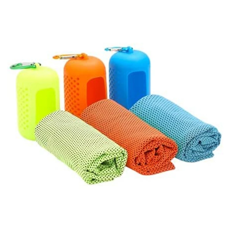 Hot 3-pack koelhanddoeken met draagtas, zachte en ademende microvezel koude handdoek voor kamperen, fitness, sport, sportschool, golf