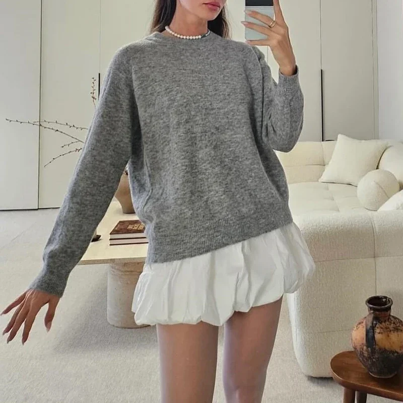 Elegant Women Club Party Mini Skirt Casual Elastic Waist Skirt with Pockets Summer Kawaii Bubble Short Skirt Vintage Streetwear