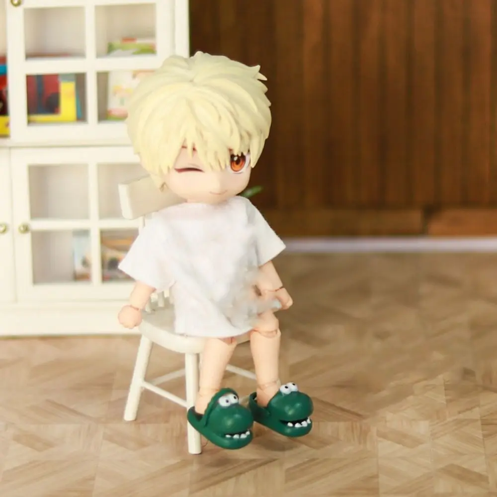 1ペア ラウンドトゥ Ob11 ドールスリッパ シミュレーション ミニミニ恐竜スリッパ シリコン製 かわいいシリコン恐竜スリッパ