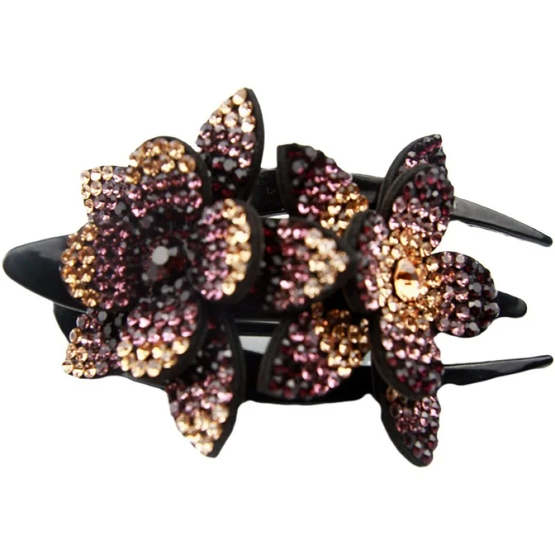 Clip per capelli ricci estivi delle nuove donne di vendita calda, accessorio per capelli versione coreana, clip a becco d\'anatra con fiore di strass