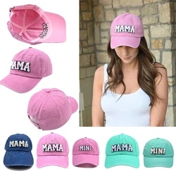 Parent-child Baseball Cap MAMA Mini Letter Embroidered Baseball Hats for Mother Kids Outdoor Sports Peaked Cap Holiday Gifts