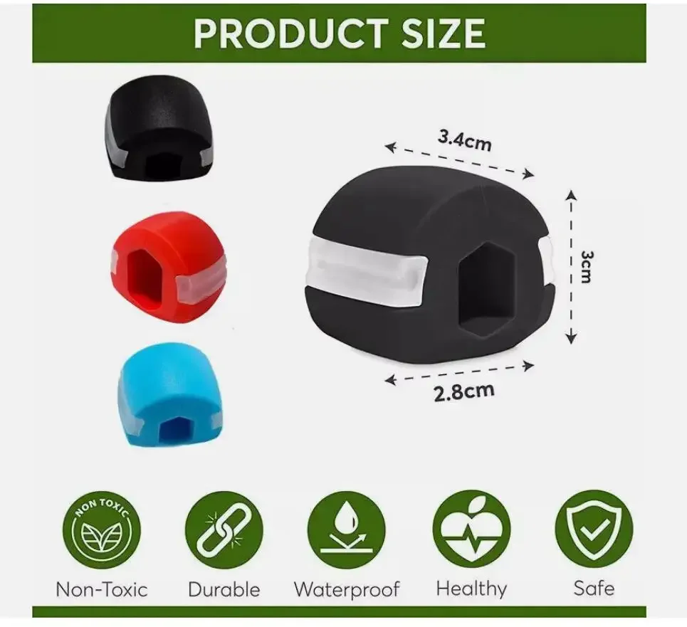 3PCS Quality Face Masseter Facial shape Go Mouth Jawline Jaw Muscle Exerciser Chew Ball Chew Bite Breaker Training Durable gallery 3