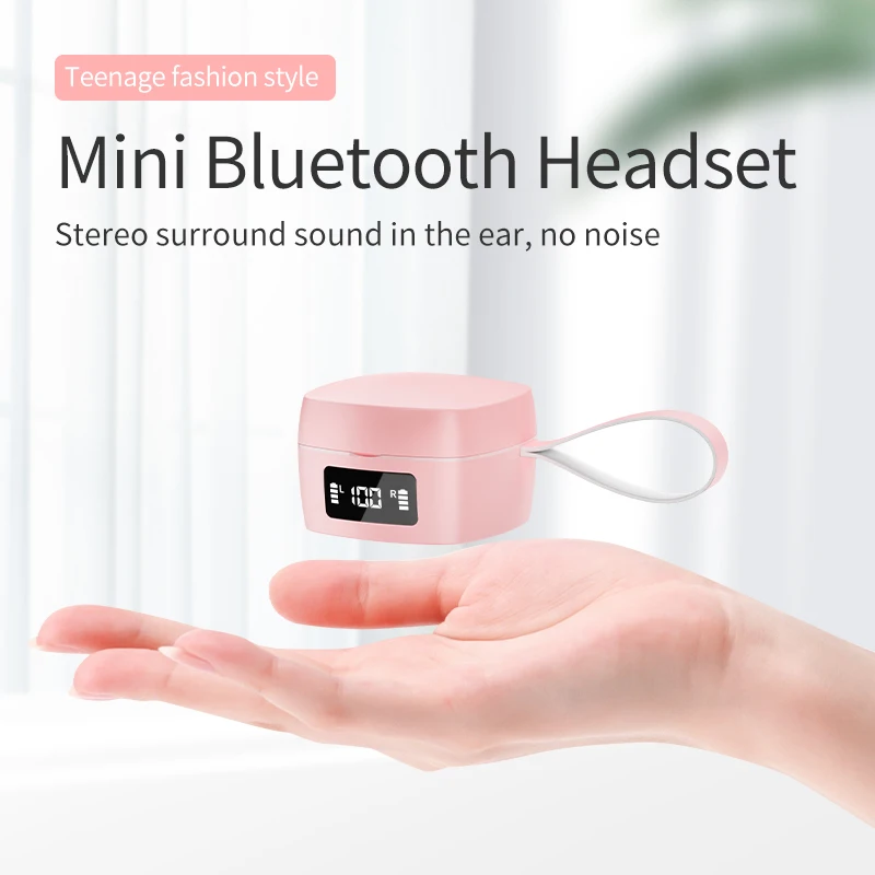 NEW T10 mini wireless Bluetooth earphones in ear waterproof and noise reducing TWS earbuds compact cute sports call headphones