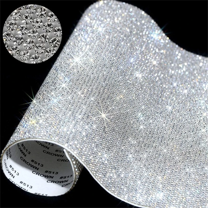 Glitter Rhinestone Sheet Sticker DIY Sticker Self Adhesive Glitter Rhinestones Crystal Gem Stickers for Car Decoration