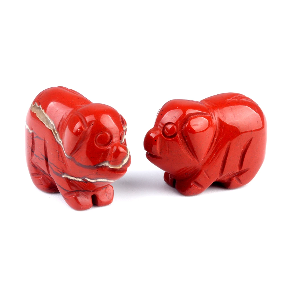 Pig Figurine Crystal Stone Animal Ornament Rose Quartz Yellow Jade Miniatures Statue Ornaments Lucky Stone Home Decoration