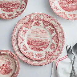 Retro Ceramic Plate Restaurant Creative Spaghetti Plates Office Desktop Afternoon Tea Dessert Organizer Home Kitchen Tableware