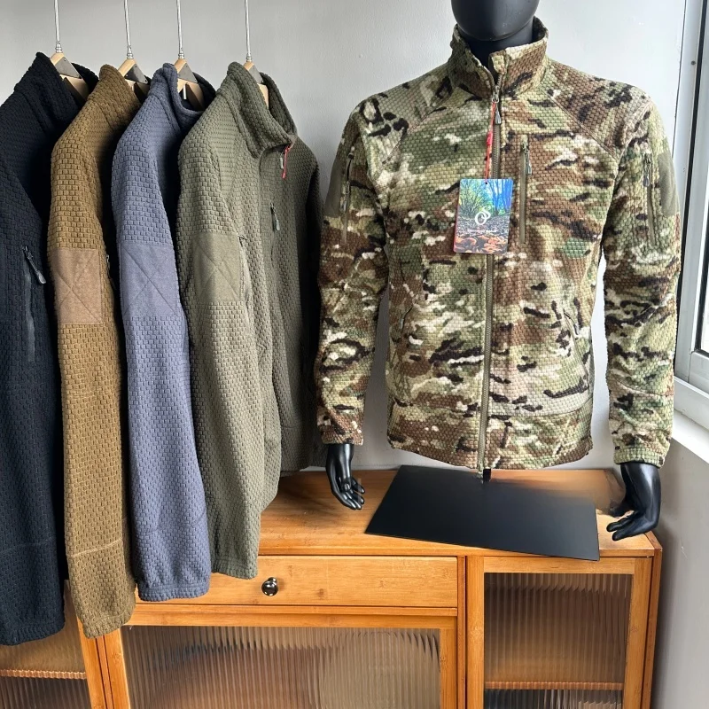 

Warm Fce Outdoor Autumn Winter Lightweight Tactical Honeycomb Particle Jaet Stand Collar Zipper Closure Men's Jaet