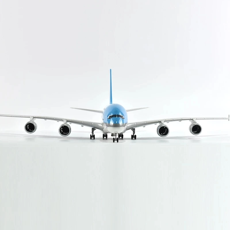 47CM 1:160 Model Aircraft Airbus A380 Air Korean LED Light Die-casting Machine Collected As A Gift By Aviation Enthusiasts