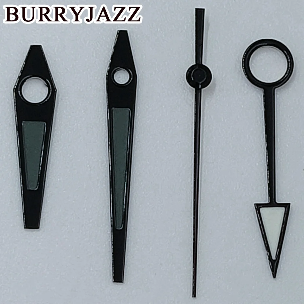 BURRYJAZZ NH34 GMT Uhrzeiger Silber Schwarz Gold Roségold Schwarz Grau Zeiger Grün Leuchtend – Detail 13