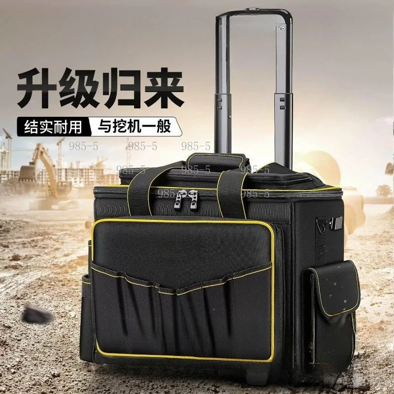Industrial Grade Portable Pull Rod Wheeled Tool Kit Sturdy Durable Hand Pulled Cart